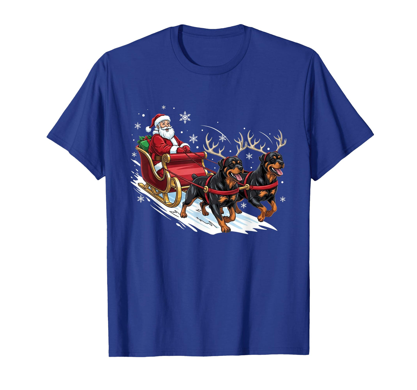 Funny Rottweiler Christmas Santa Cute Dog Lovers T-Shirt