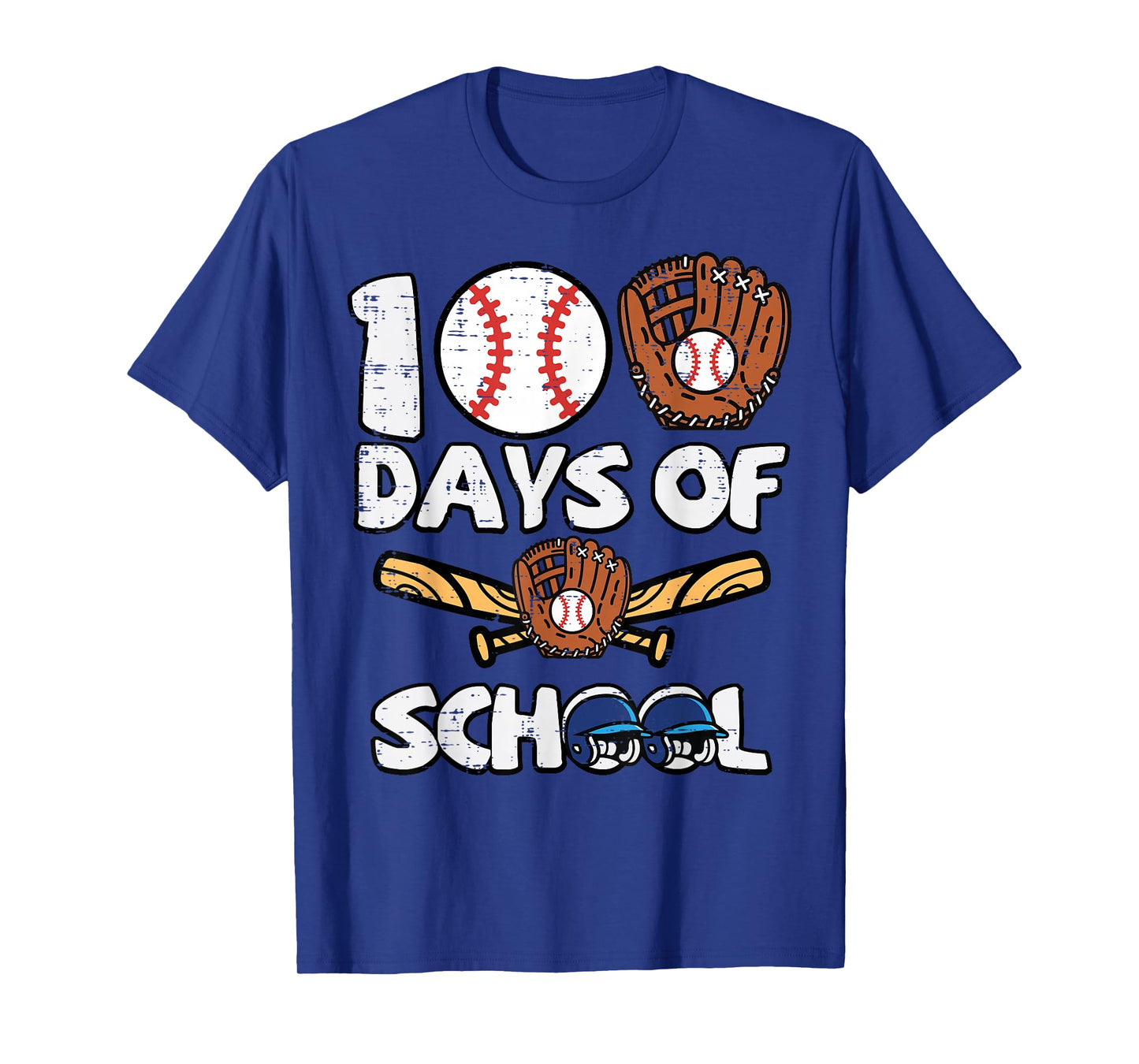 100 Days of School Baseball 100th Day Boys Kids Toddler Men T-Shirt
