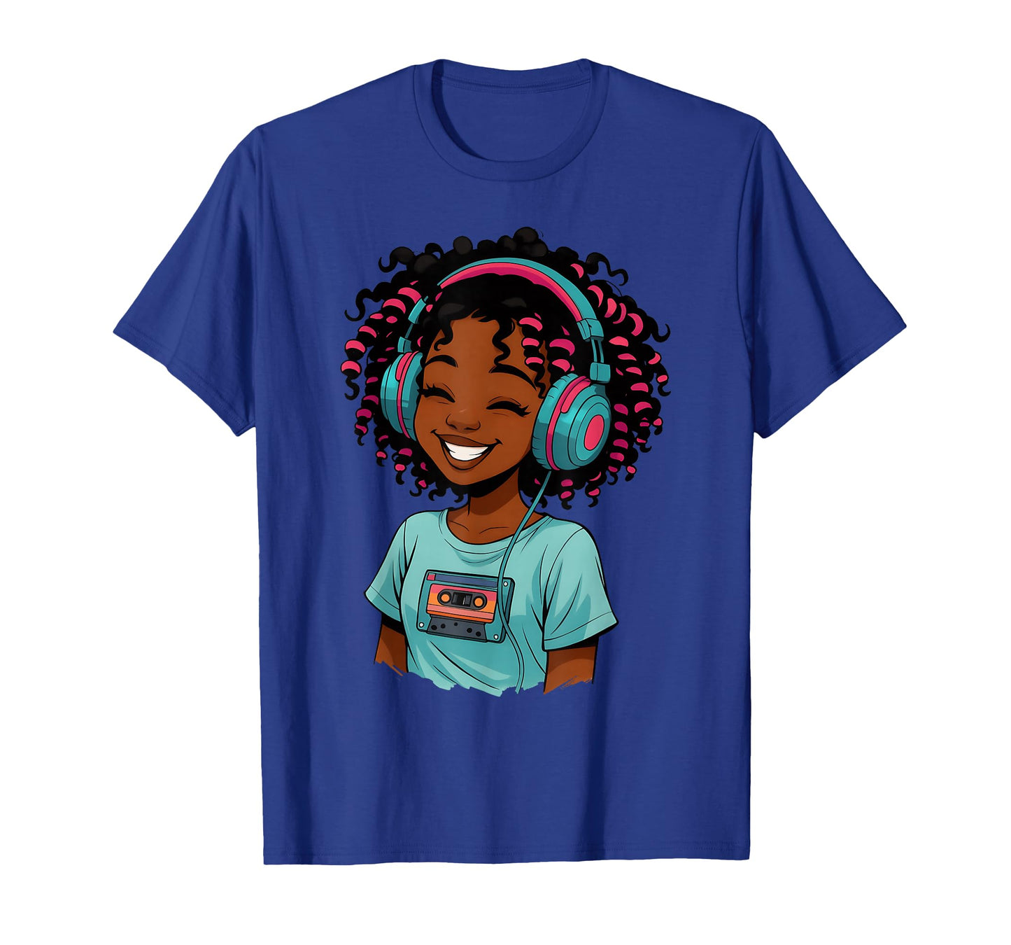 Anime and Music Afro Black Girl Women Anime African American T-Shirt