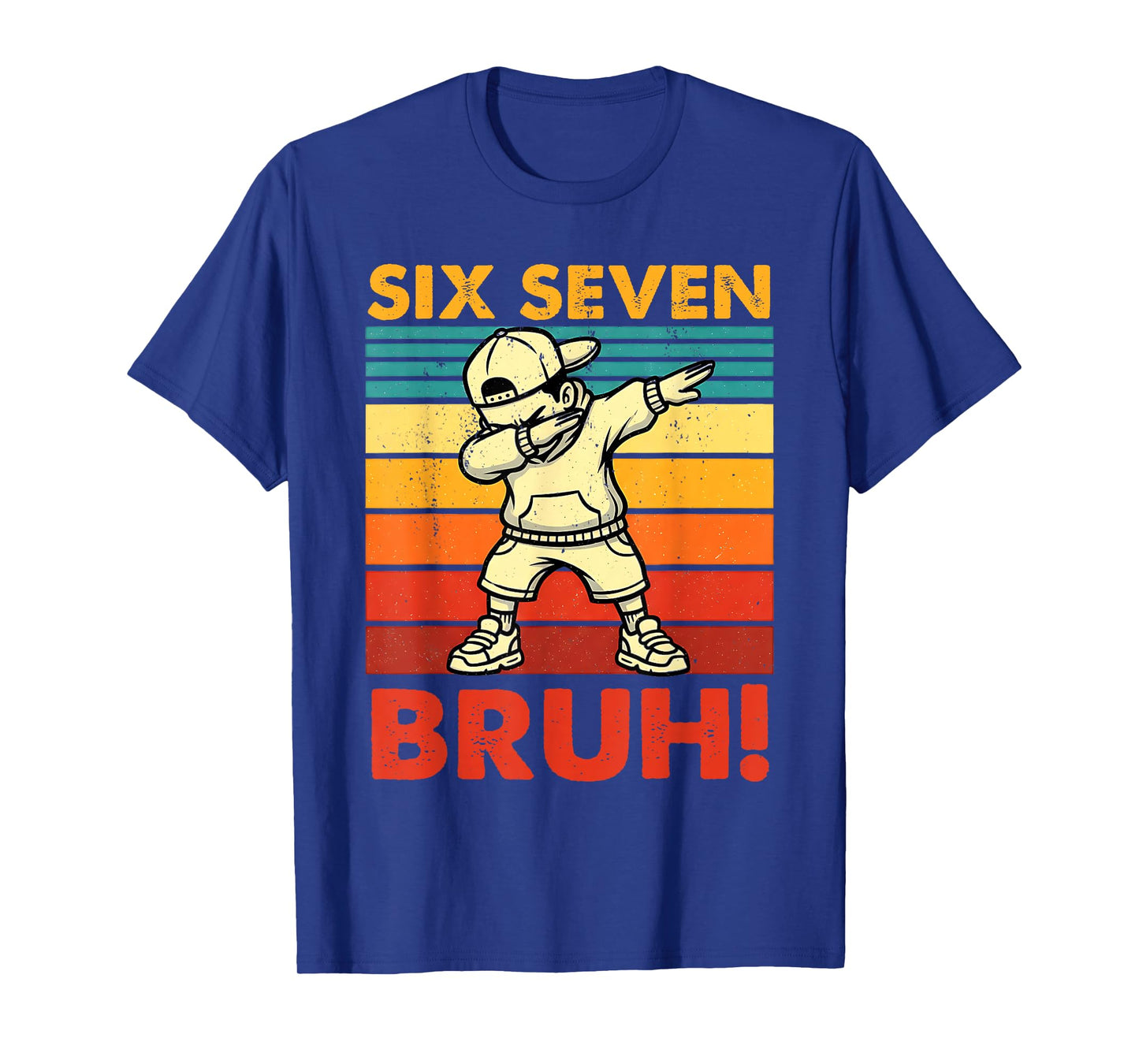 Six Seven Bruh Dabbing Boy Funny 67 Meme Gen Alpha Slang T-Shirt