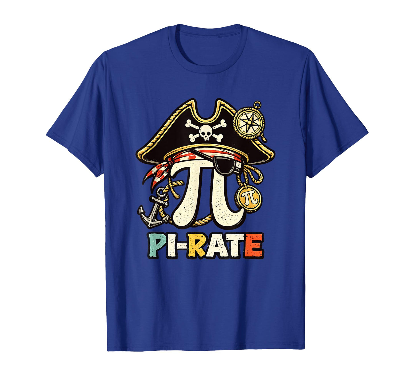 Pi Rate Pirate Pi Day 3.14 Math Pun Nerd Men Women Kids T-Shirt