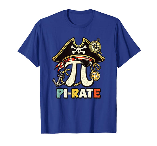 Pi Rate Pirate Pi Day 3.14 Math Pun Nerd Men Women Kids T-Shirt