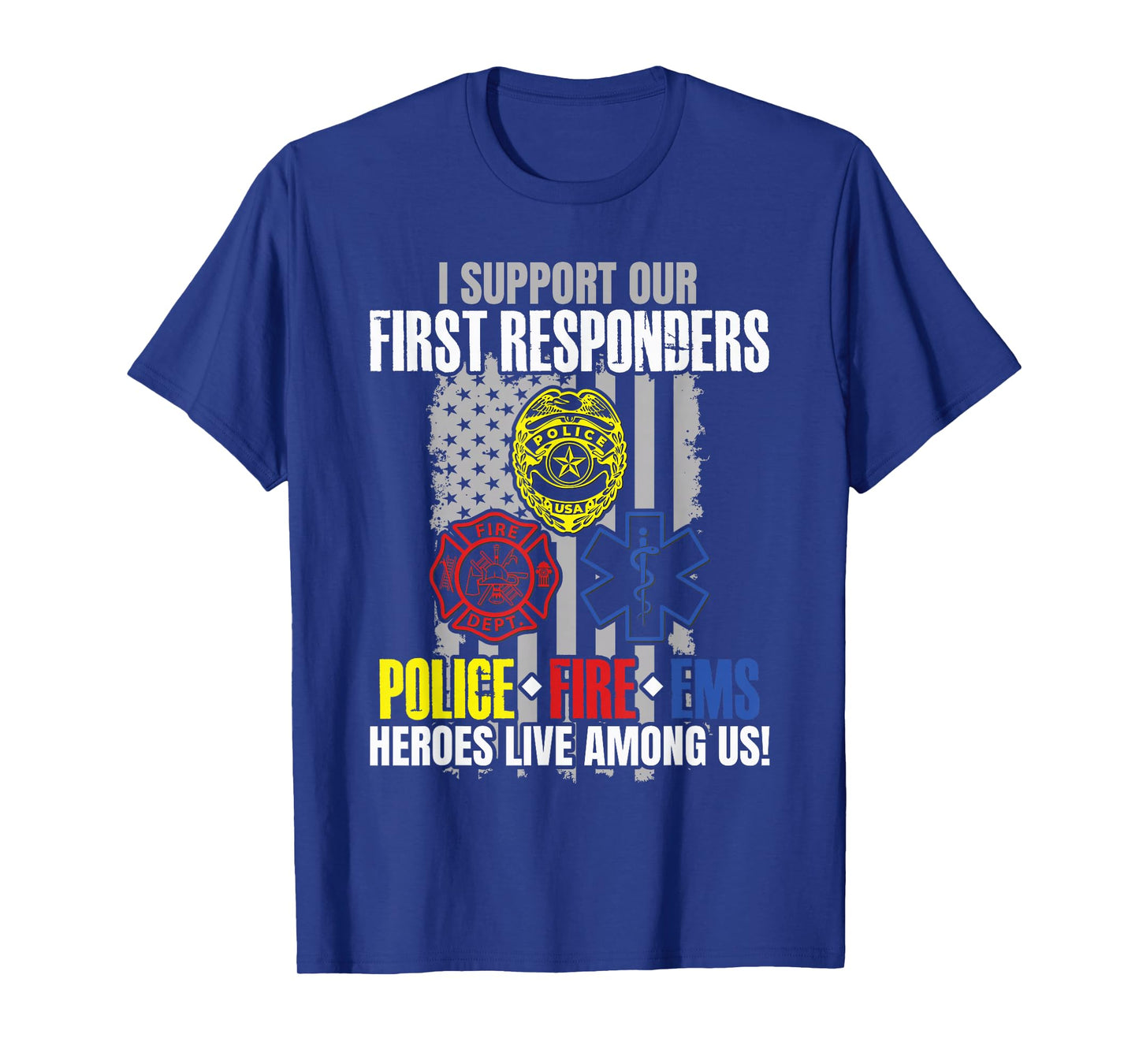 First Responders American Thin Line Police Fire Military EMS T-Shirt