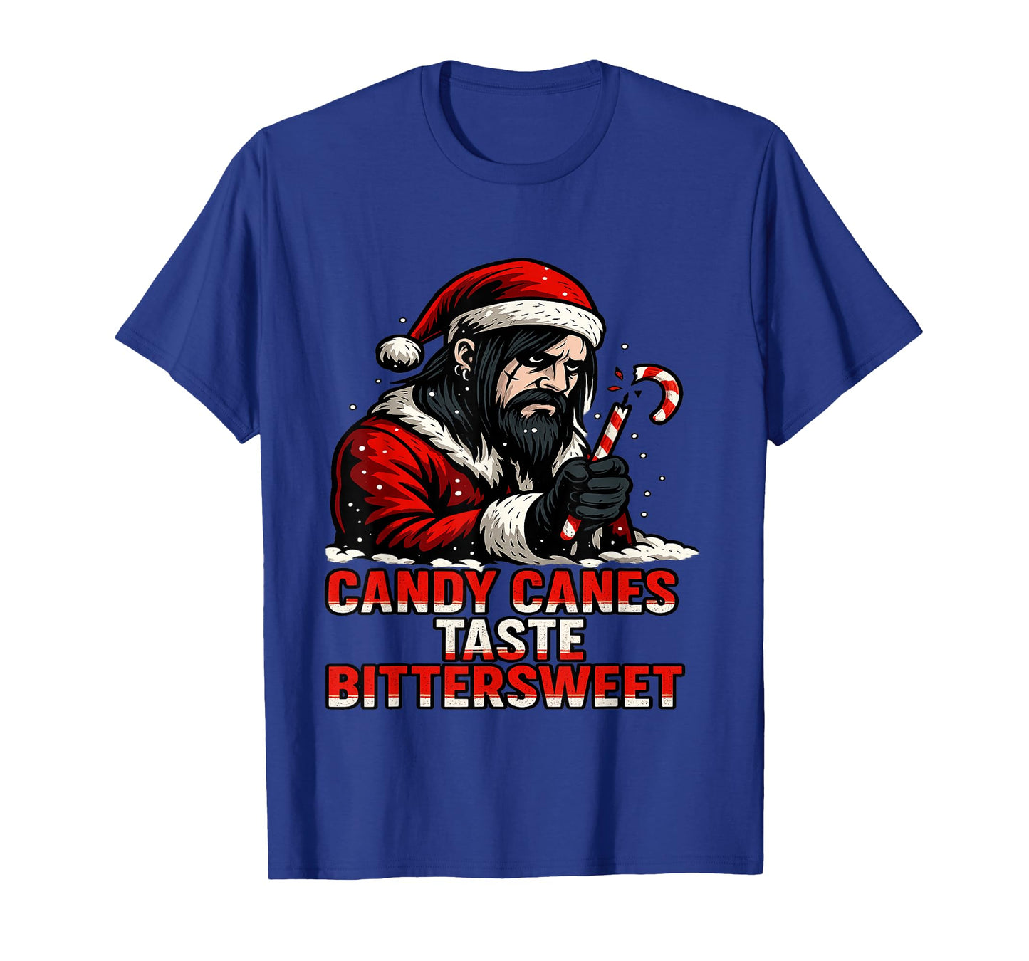 Candy Canes Taste Bittersweet Emo Santa Holiday Tears T-Shirt