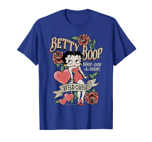 Betty Boop Betty Wild Child Roses Hearts T-Shirt