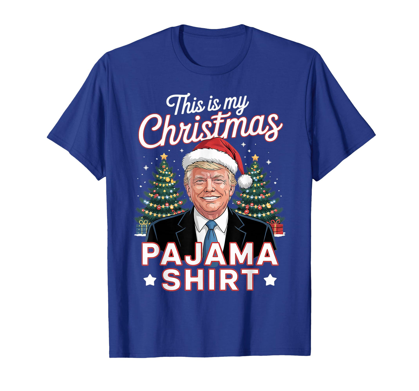 This is My Christmas Pajama Trump Santa Hat Xmas T-Shirt