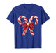 Candy Cane Coquette Bow Christmas Girls Women T-Shirt