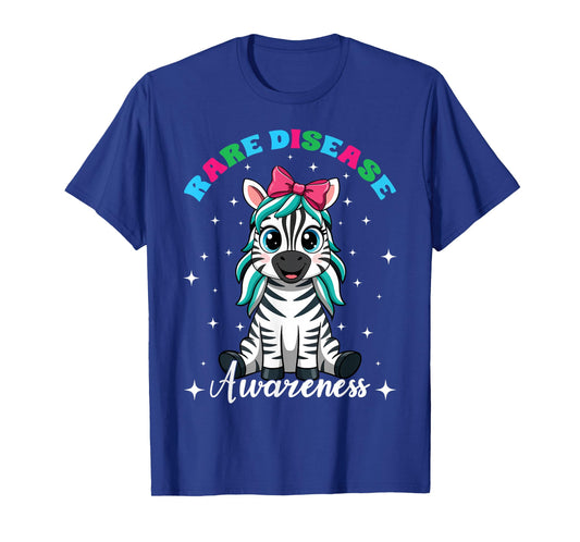 Rare Disease Awareness Cute Zebra Rare Disease Day T-Shirt