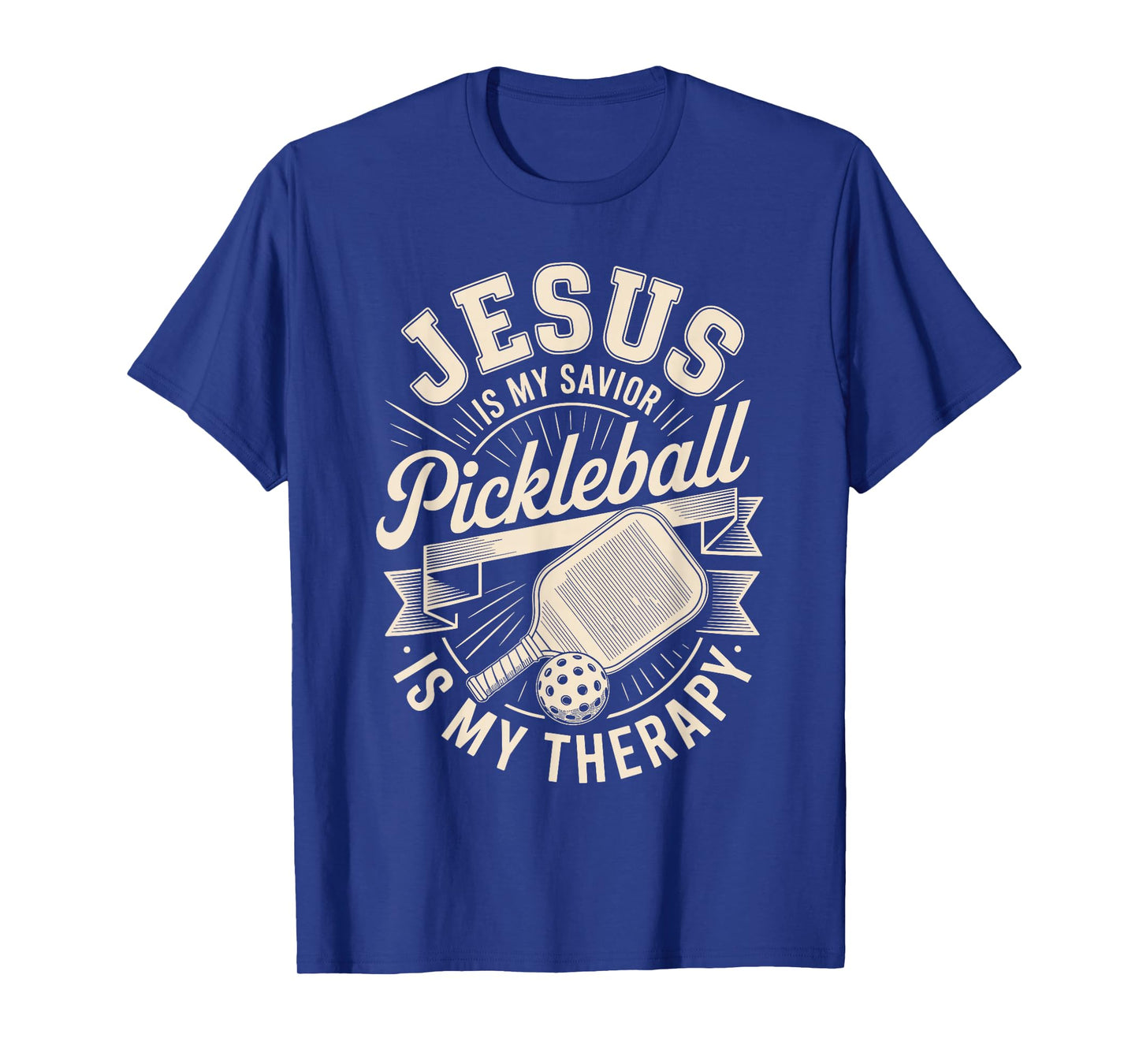Jesus is My Savior Pickleball is My Therapy Christian T-Shirt