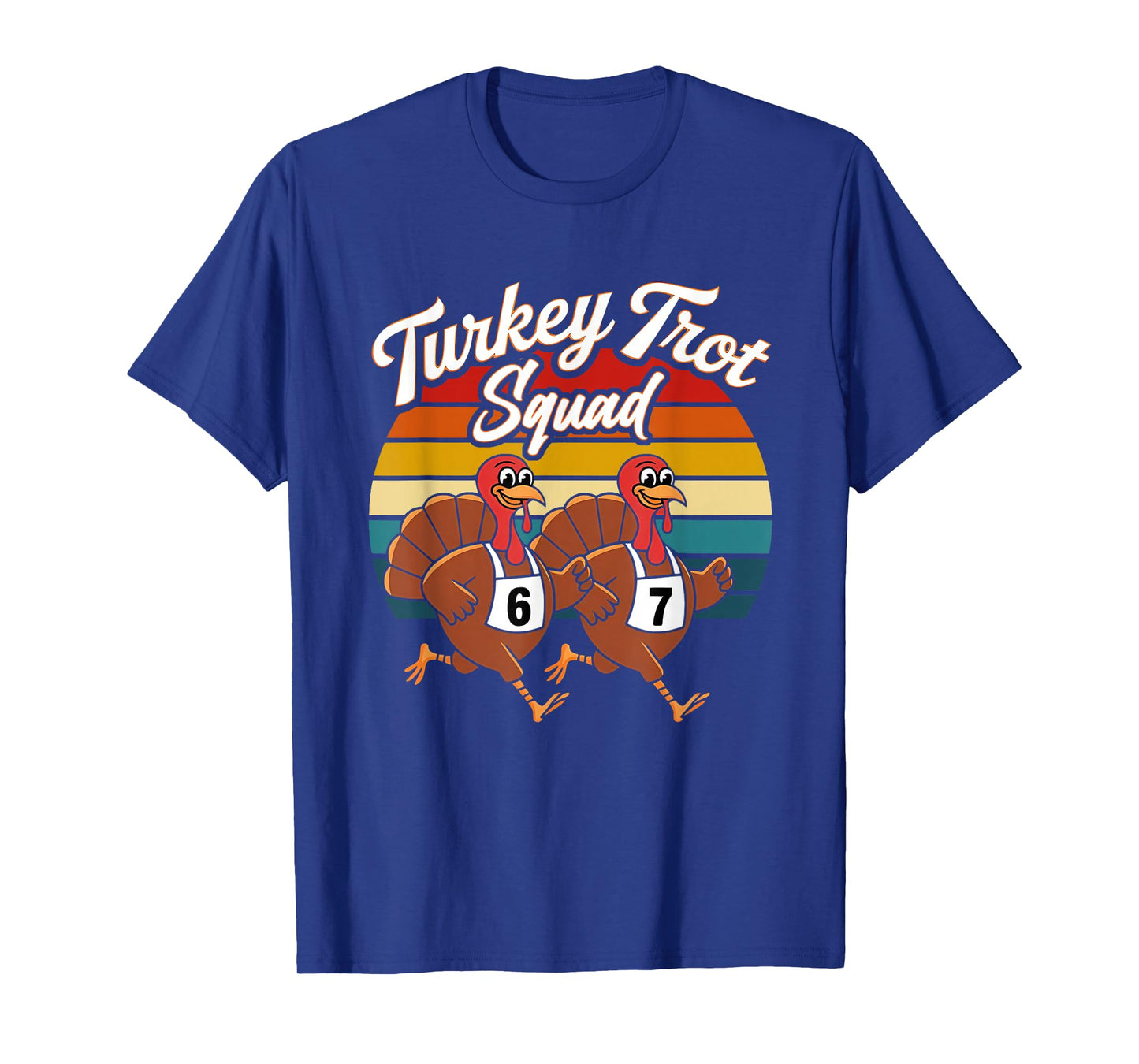 Fun Thanksgiving Turkey Trot Squad Number 6 7 Running Outfit T-Shirt