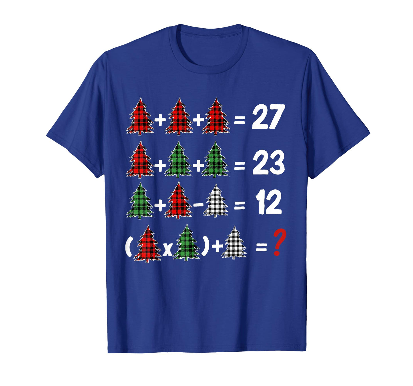 Funny 67 Christmas Tree Buffalo Plaid Math Teacher Xmas T-Shirt