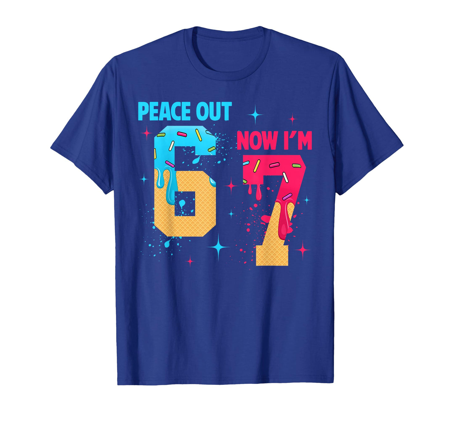 7 Years Old Birthday Peace Out 6 Now I'm 7 67 Birthday Kids T-Shirt