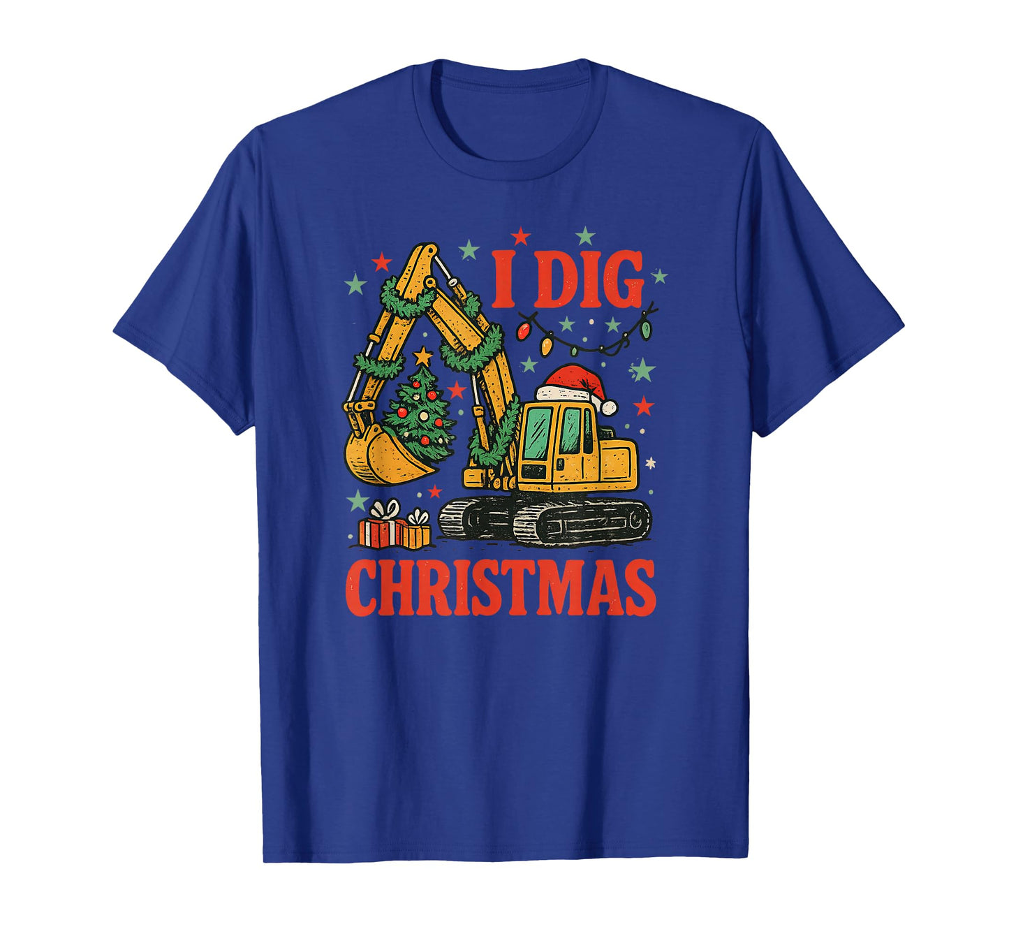 I Dig Christmas Excavator Retro Holiday Meme T-Shirt