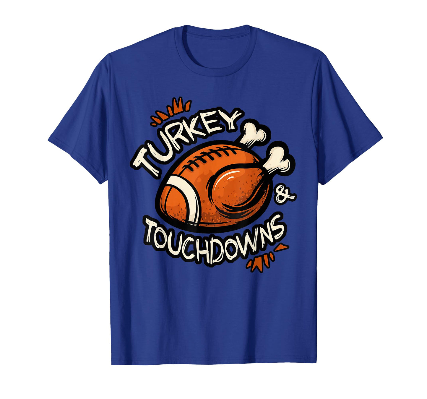 Turkey and Touchdowns Thanksgiving Football Game Day T-Shirt
