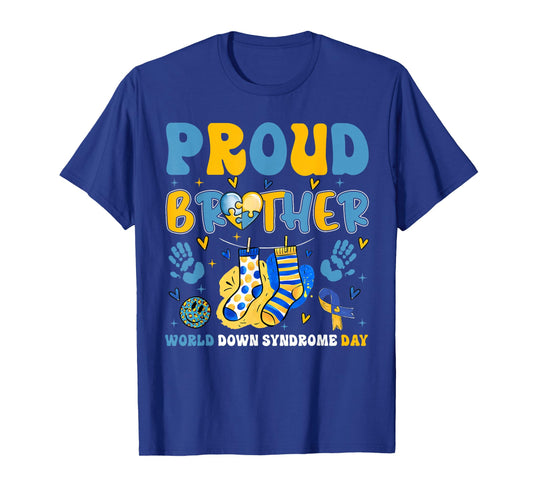 Retro Proud Brother World Down Syndrome Day Boy Men Kid T-Shirt
