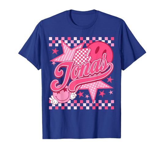 Girl Retro Jonas Groovy Flower First Name Personalized 80's T-Shirt