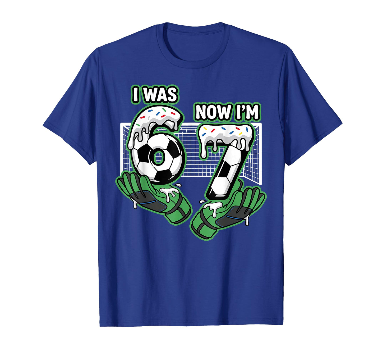 7 Year Old Birthday Soccer I was 6 Now I'm 7 T-Shirt