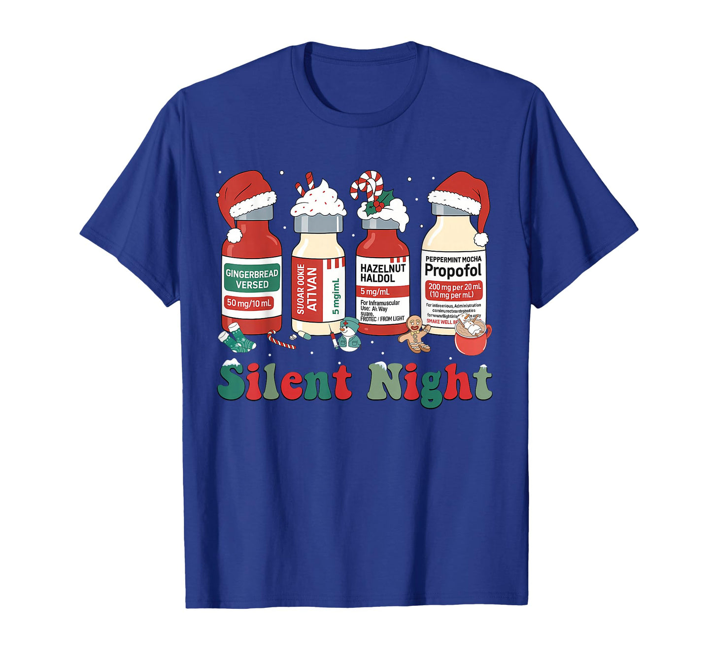Funny Santa Propofol Silent Night ICU Nurses Merry Christmas T-Shirt