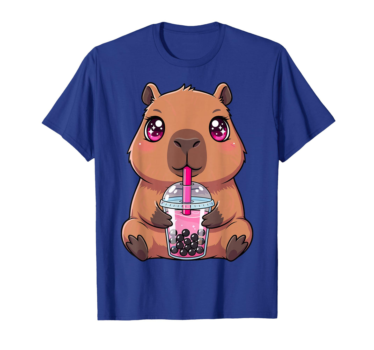 Cute Capybara with Boba Bubble Tea T-Shirt