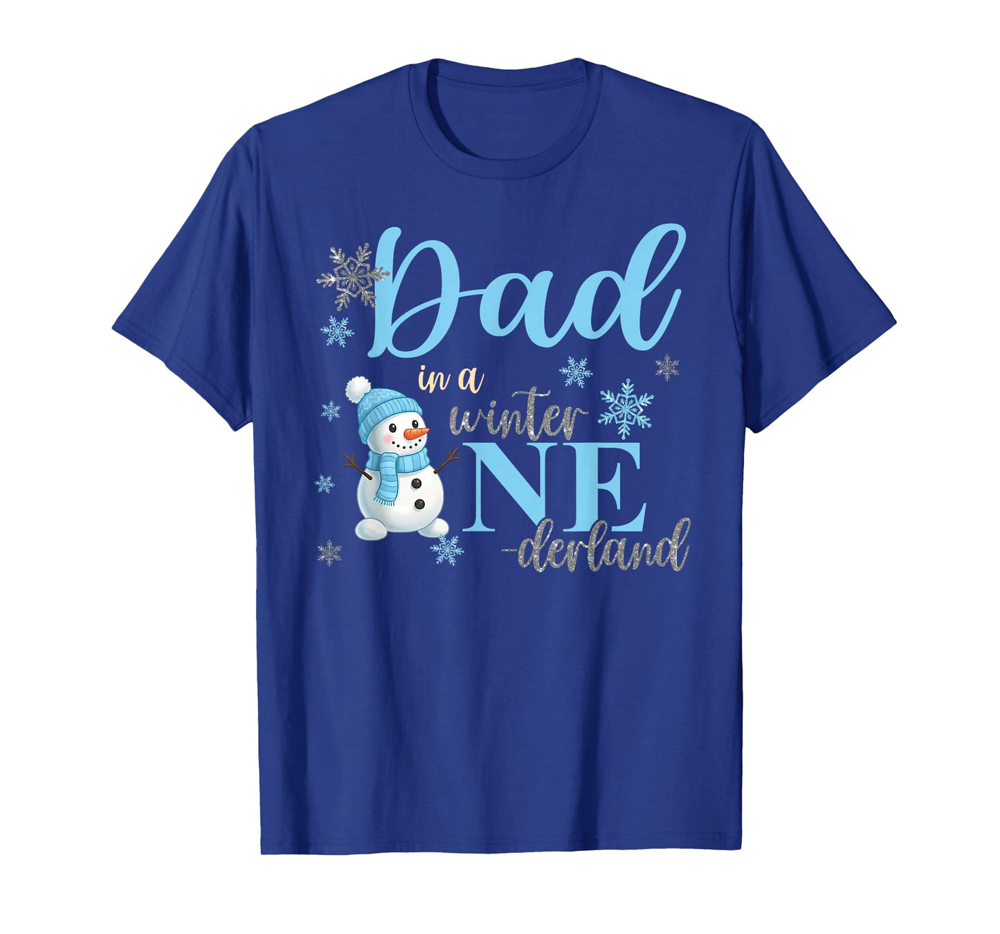 Dad in A Winter Onederland Birthday Boy Girl Cute Snowman T-Shirt