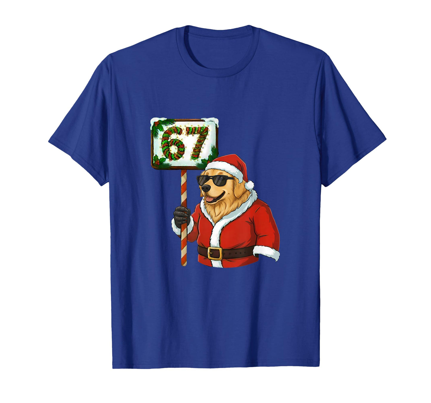 67 Meme Funny 6-7 Christmas Golden Retriever Dog Lover T-Shirt