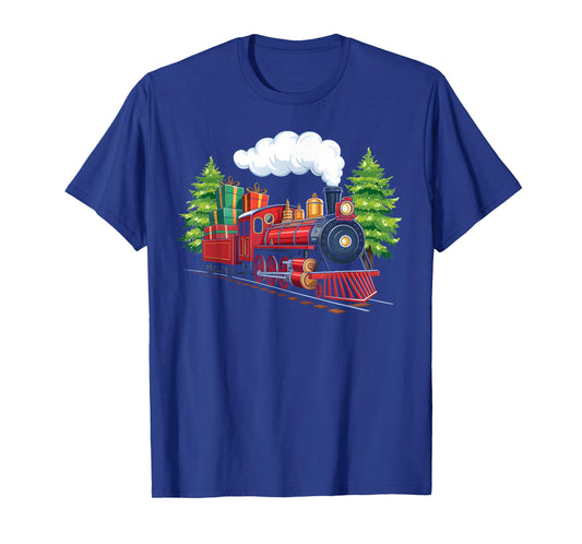 Vintage Christmas Train Xmas Pajamas Train Lover Railroad T-Shirt