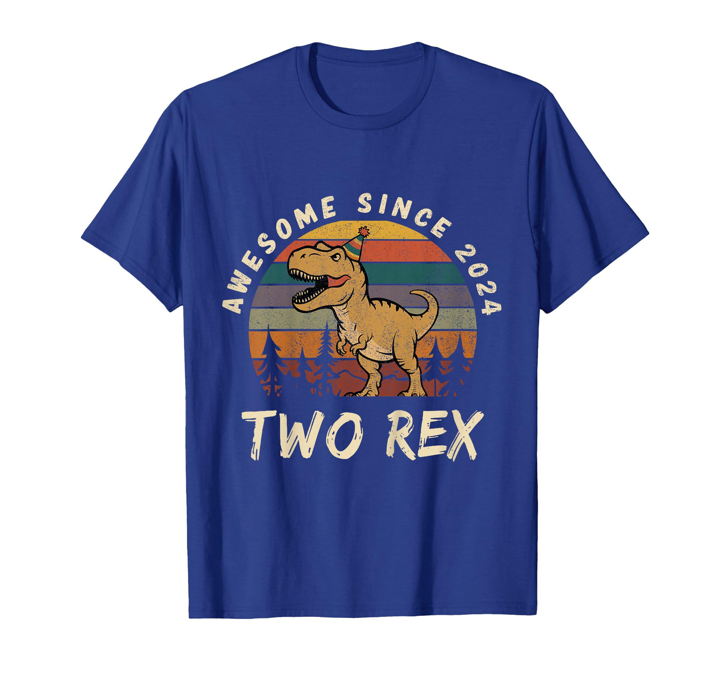 Kids Two rex 2nd Birthday Dinosaur 2 Year Old Boys Born 2024 T-Shirt