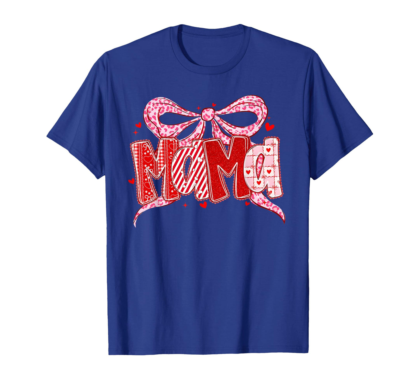 Valentine Mama Coquette Leoaprd Bow Mom Mother Women T-Shirt