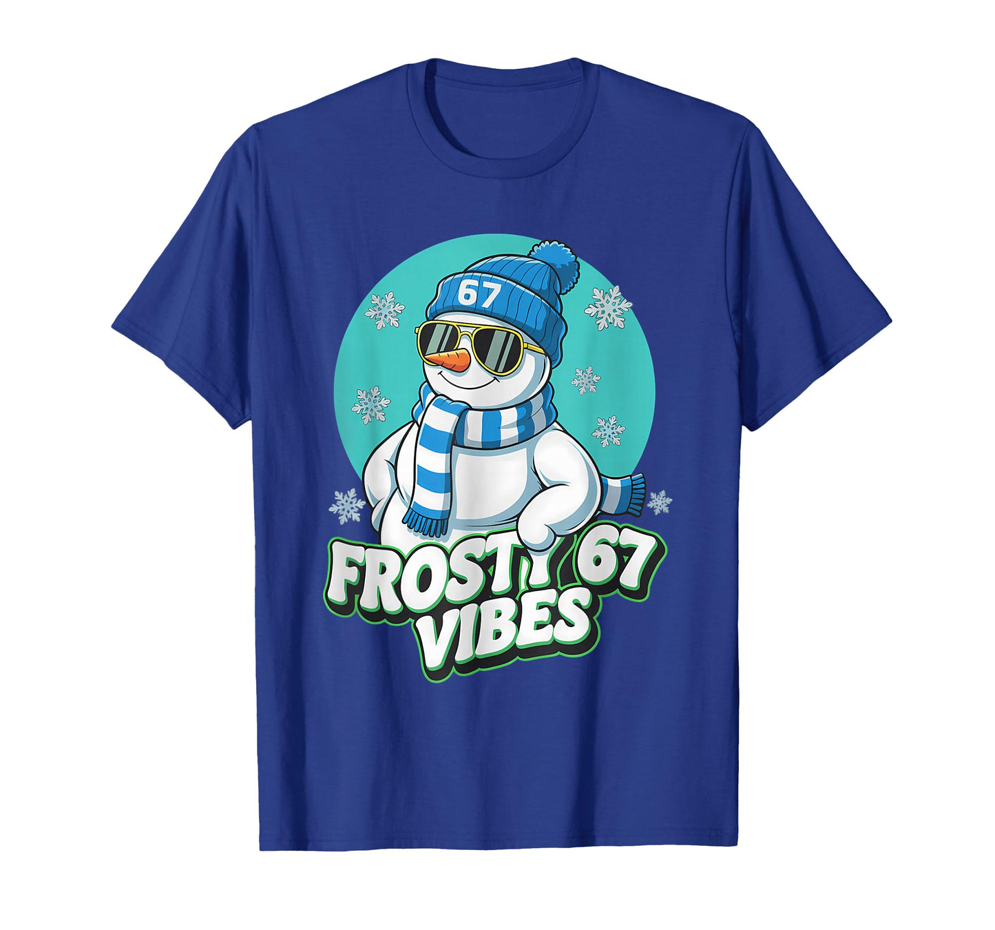 Frosty Vibes 67 Snowman Six Seven Meme Funny Winter Kids Men T-Shirt