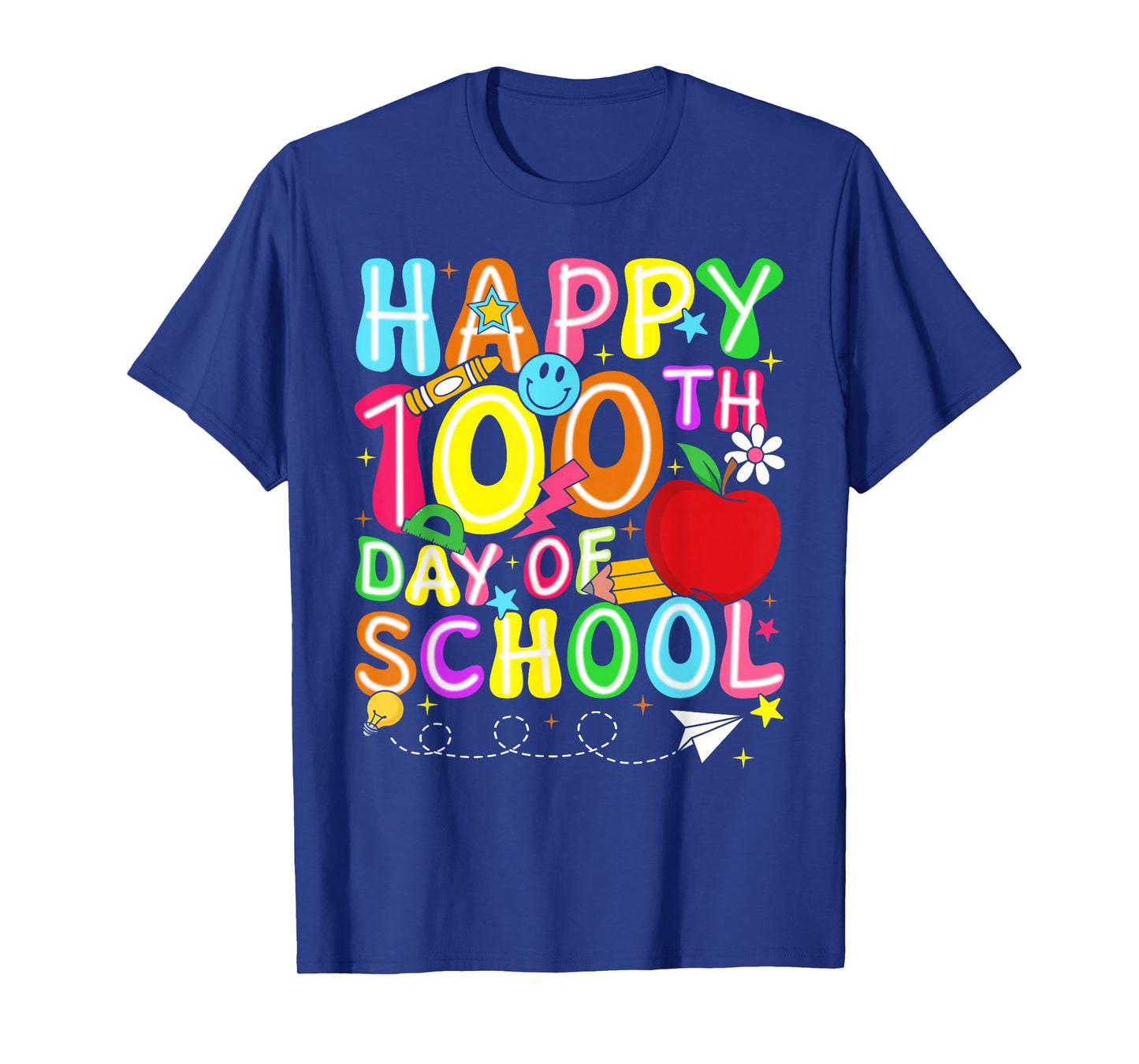 Groovy Happy 100th Day of School Teacher Mens Kids Boys T-Shirt