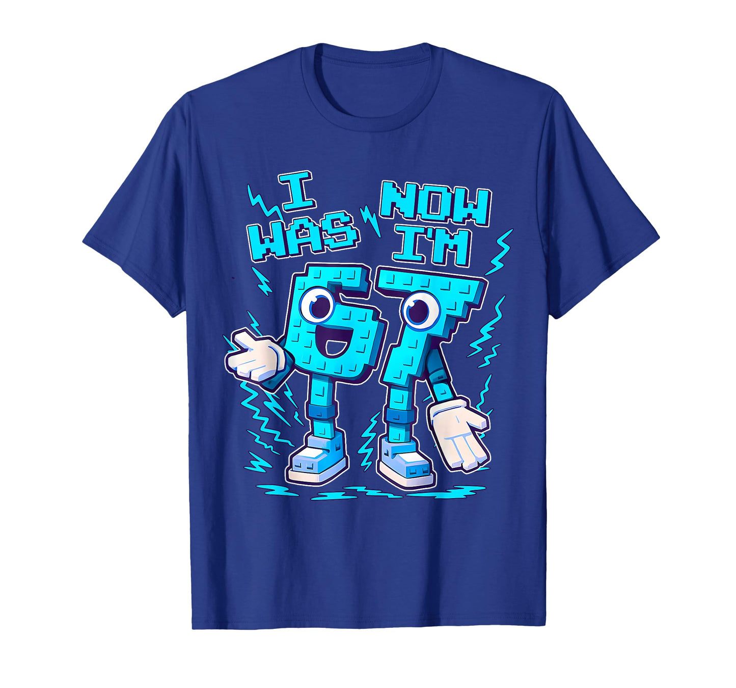 I was 6 Now I'm 7 Six Seven 7 Years Old Birthday Brainrot T-Shirt