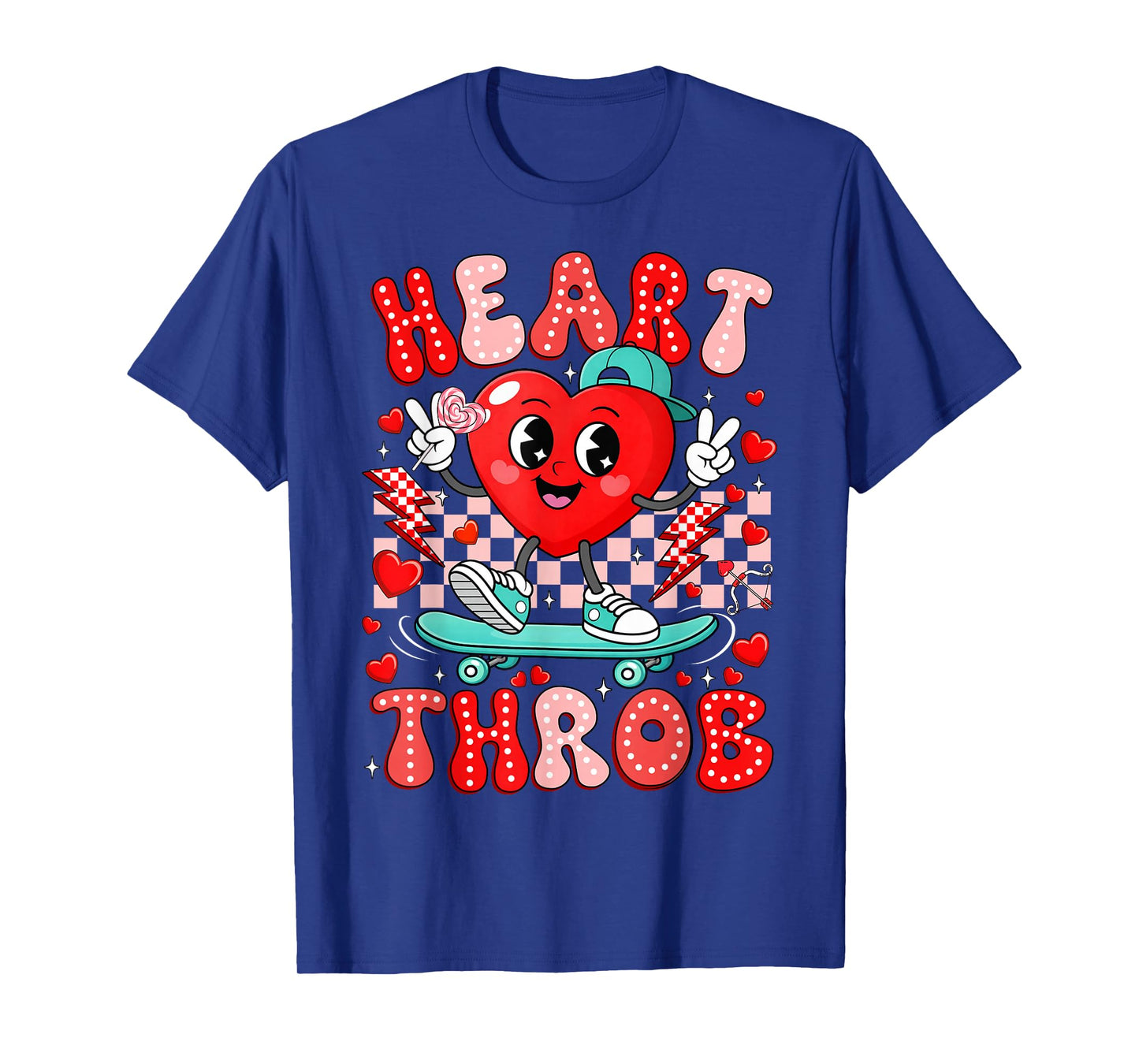 Retro Groovy Heart Throb Valentine Day Cute Toddler Boy Kid T-Shirt