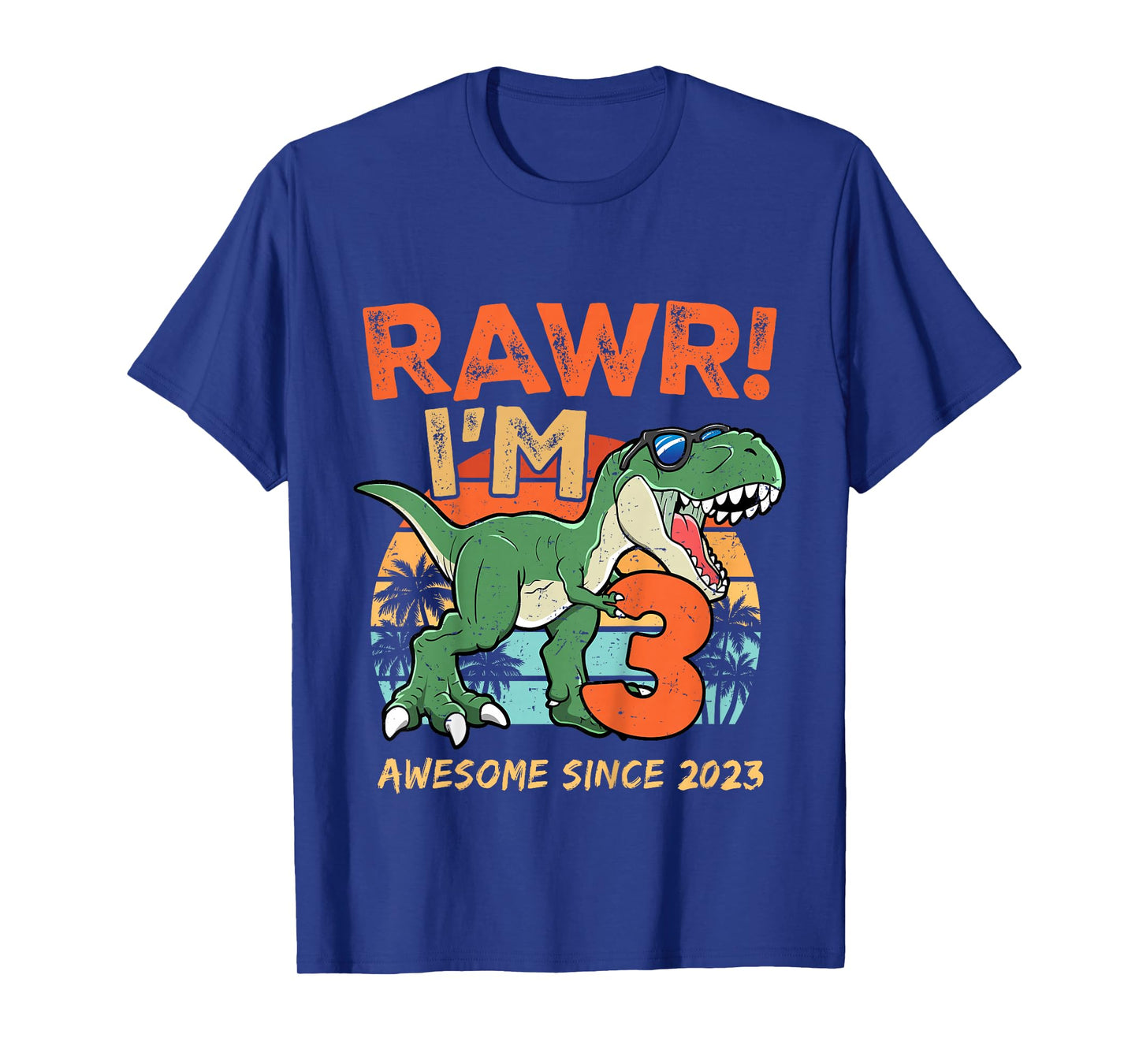 Rawr I'm Three Rex 3rd Birthday Third Dinosaur 3 Year Old T-Shirt