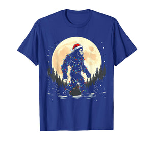 Sasquatch Santa Christmas Tree Lights Funny Xmas Boys Men T-Shirt