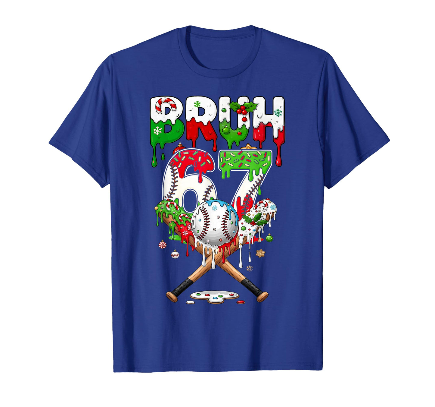 Baseball Bruh 67 Ice Cream Drip Christmas Six Seven Kids T-Shirt