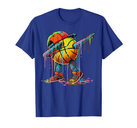Dabbing Basketball Ice Cream Drips for Boys Funny Basketball T-Shirt