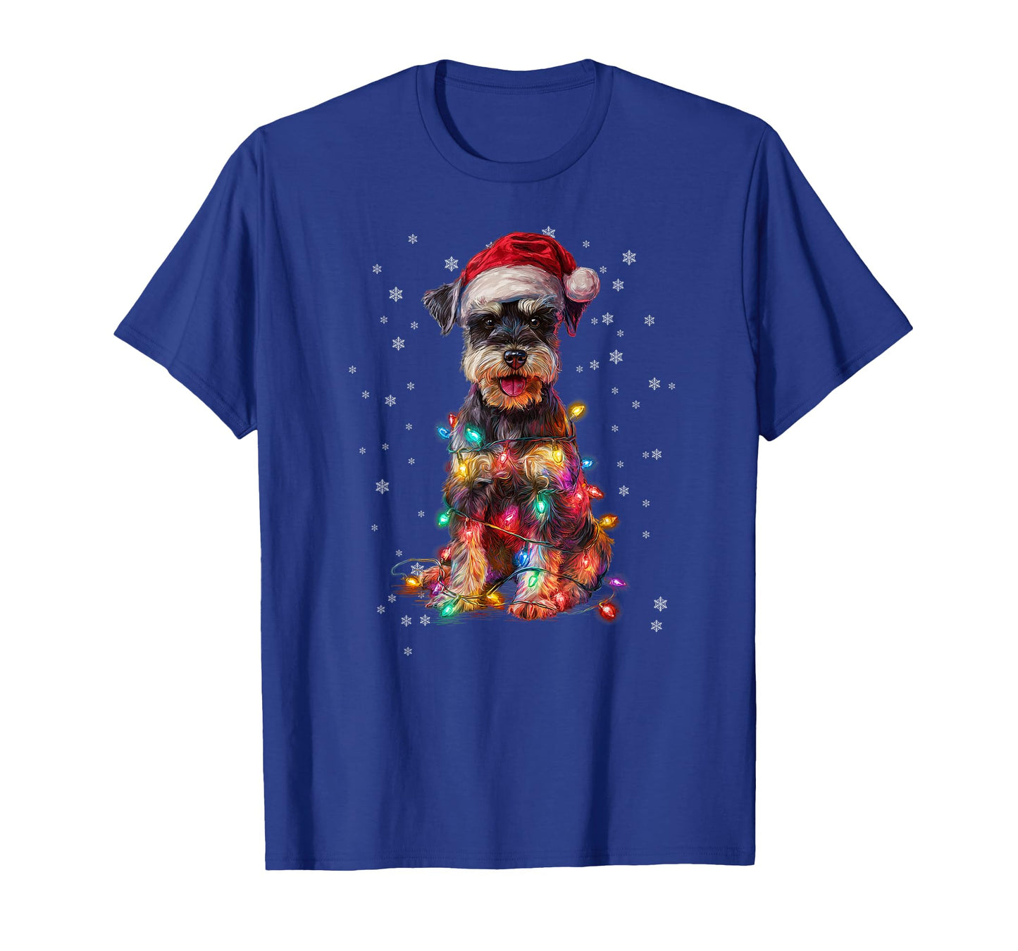 Christmas Dog Schnauzer Santa Xmas Women Men Kids T-Shirt