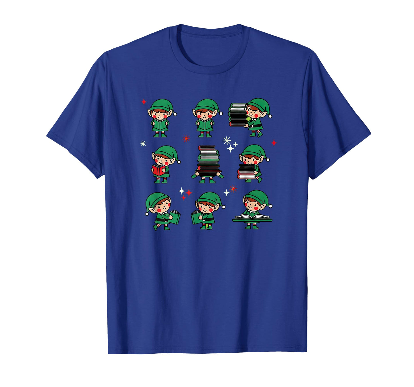 Librarian Book Lover Christmas Elf Reading Joy T-Shirt
