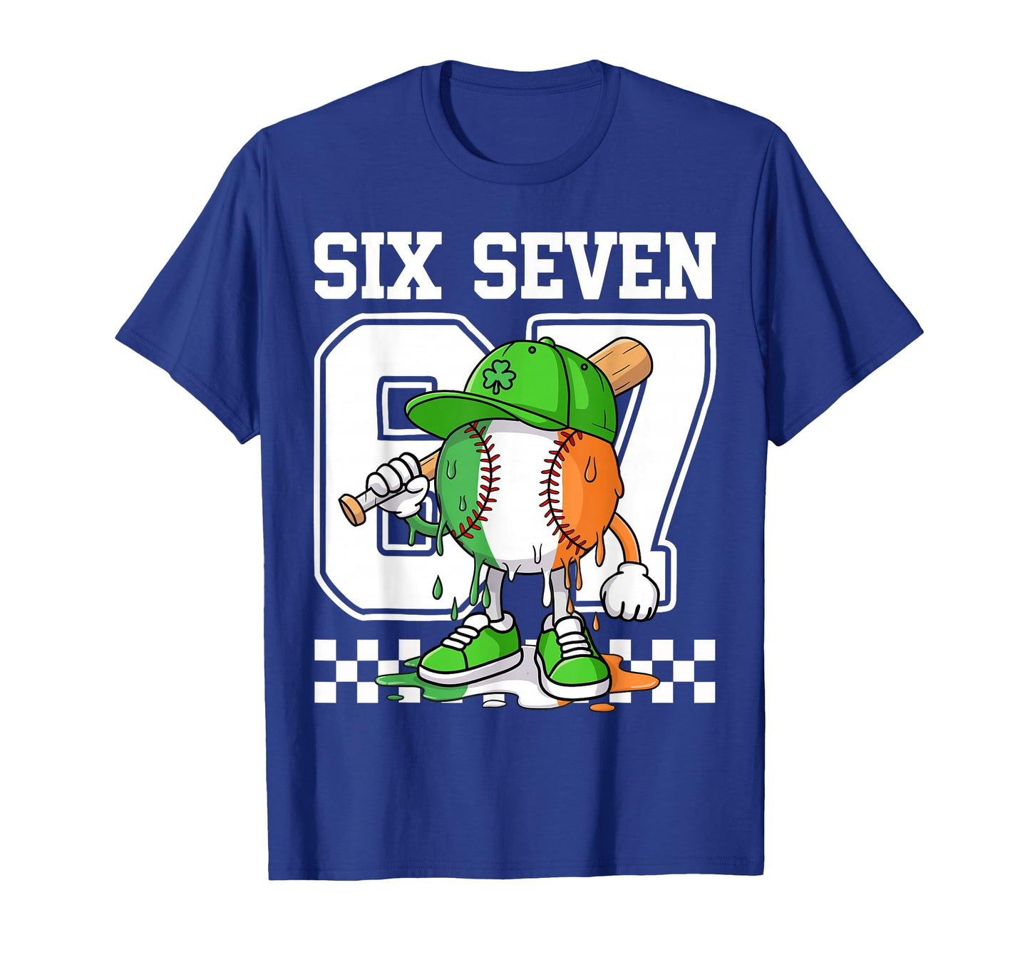 Boys St Patricks Day 67 Six Seven Baseball Ice Cream Drip T-Shirt