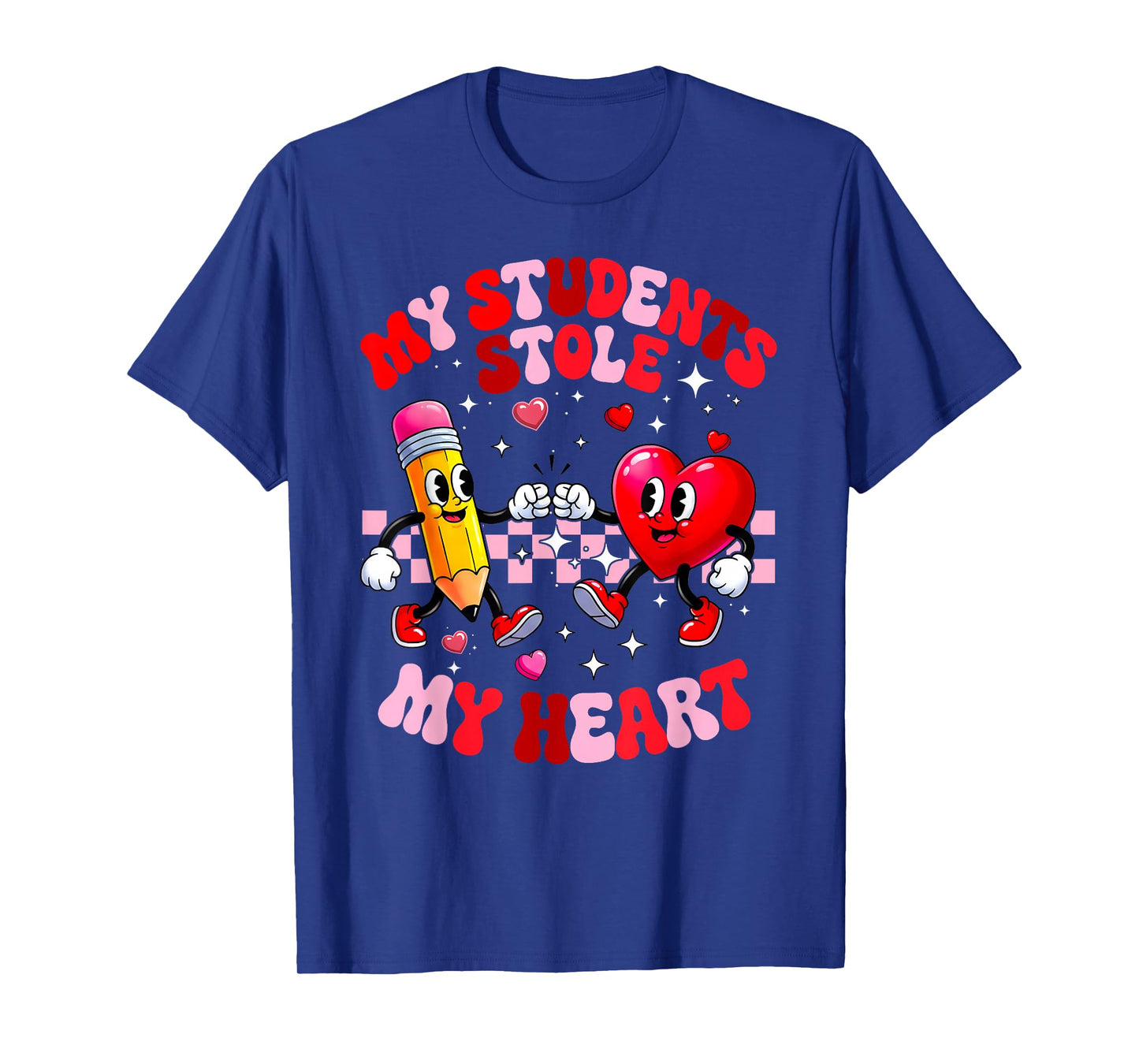 My Students Stole My Heart Groovy Valentine Teacher T-Shirt