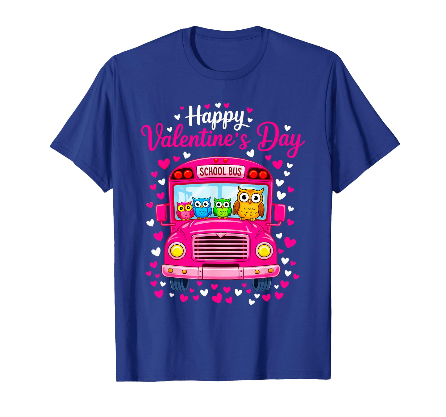 Funny Owls School Bus Driver Happy Valentines Day T-Shirt