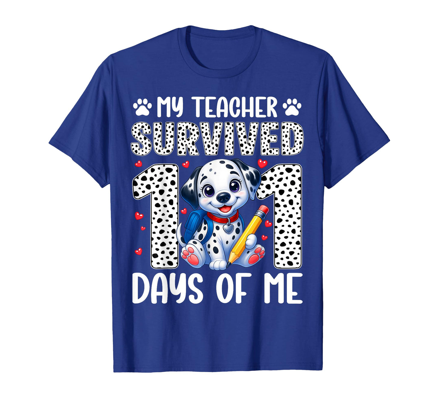 My Teacher Survived 101 Day of Me 100th Day Dog Boy Kid Girl T-Shirt