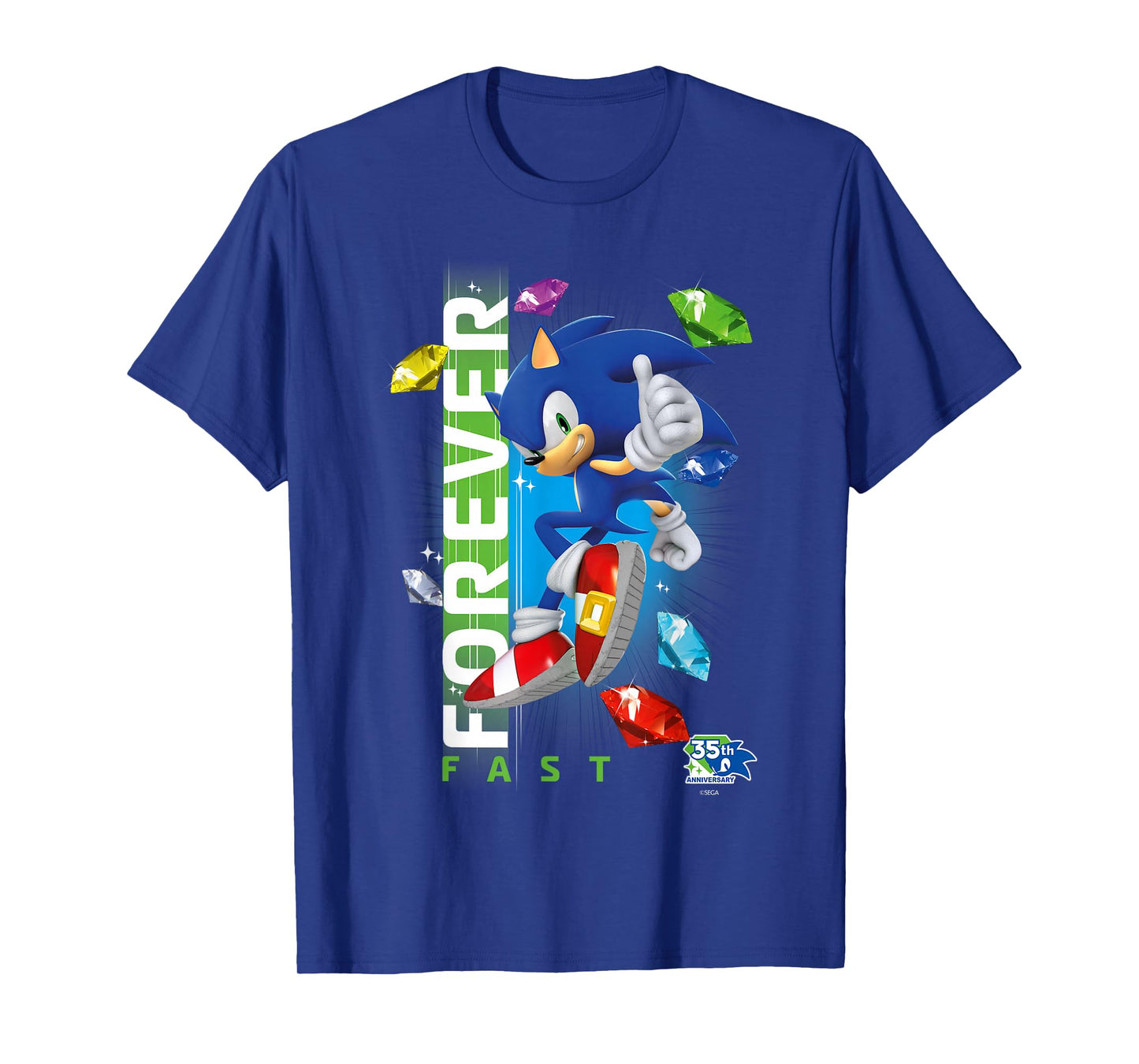 Sonic The Hedgehog 35th Anniversary Forever Fast Emeralds T-Shirt