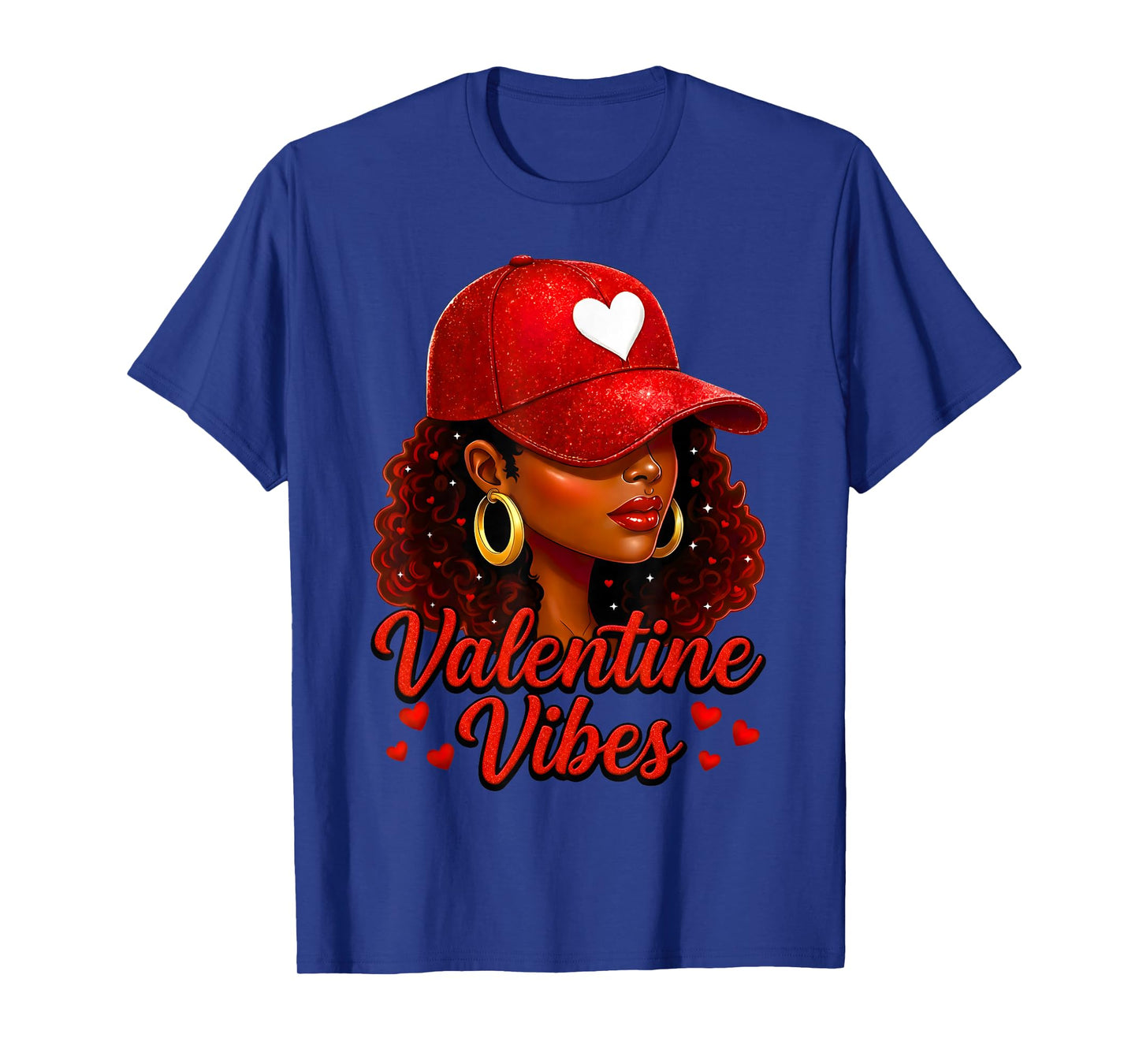 Valentine Vibes Black Women Valentines Day for Girl Womens T-Shirt