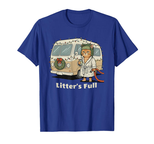 Litter's Full Christmas Cat, Funny Christmas Kitty Vacation T-Shirt