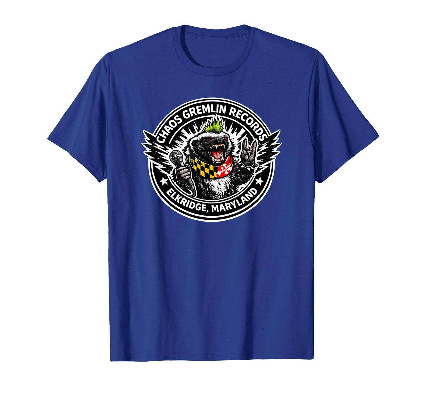 American Badger Attitude Chaos Gremlin Punk Records Novelty T-Shirt