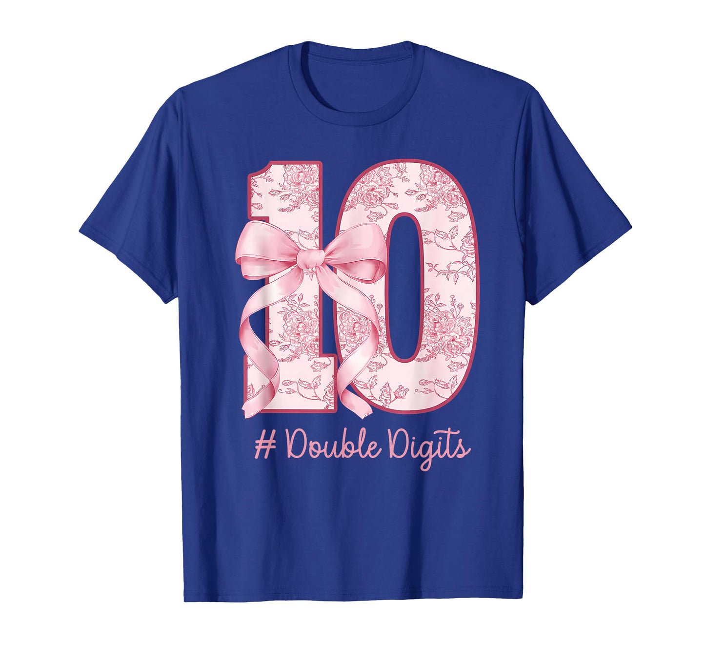 Funny Pink 10 Double Digits Coquette Birthday Party Girls T-Shirt