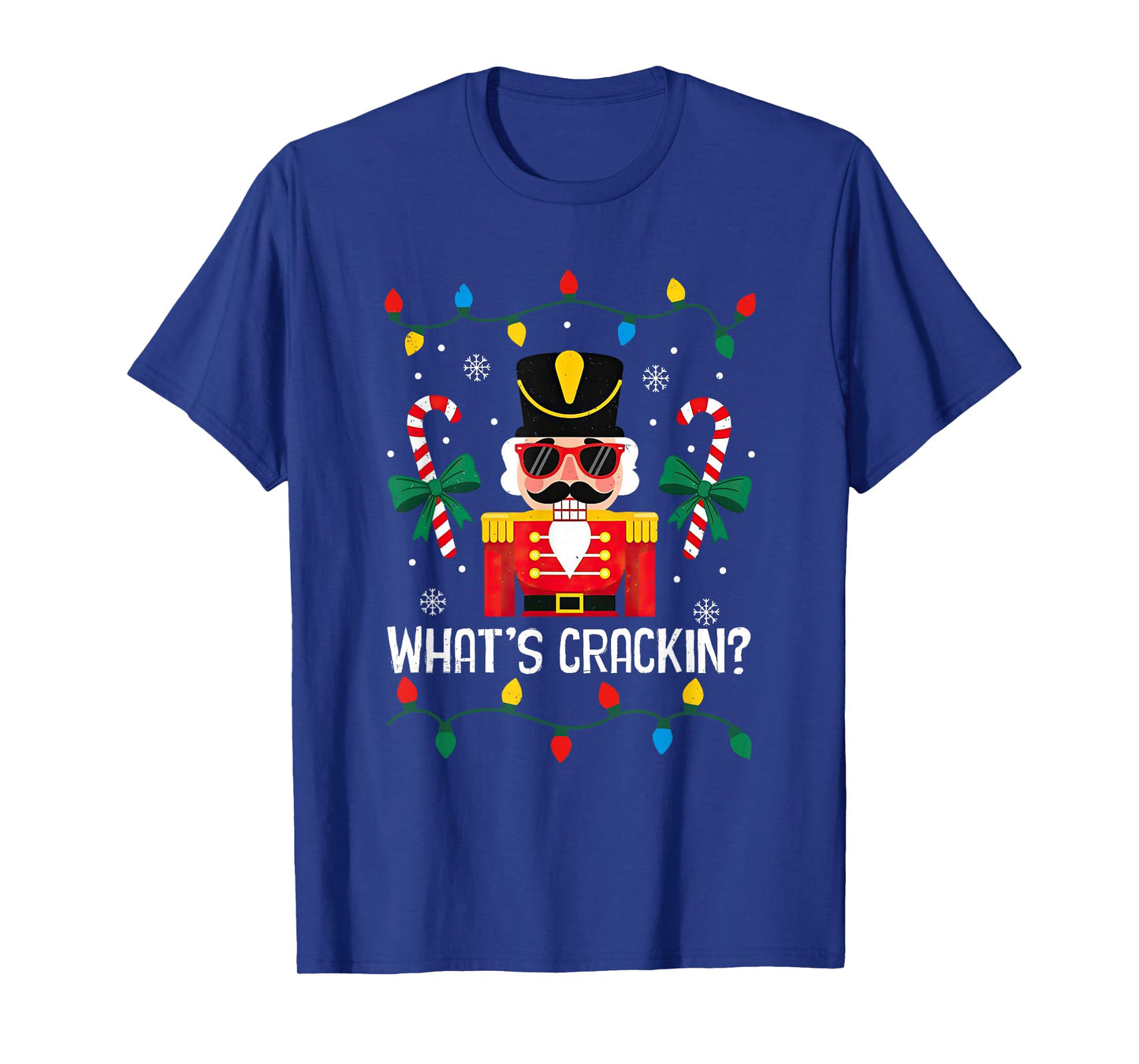 What's Crackin Nutcracker Christmas Candy Cane Coquette Bow T-Shirt