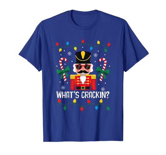 What's Crackin Nutcracker Christmas Candy Cane Coquette Bow T-Shirt