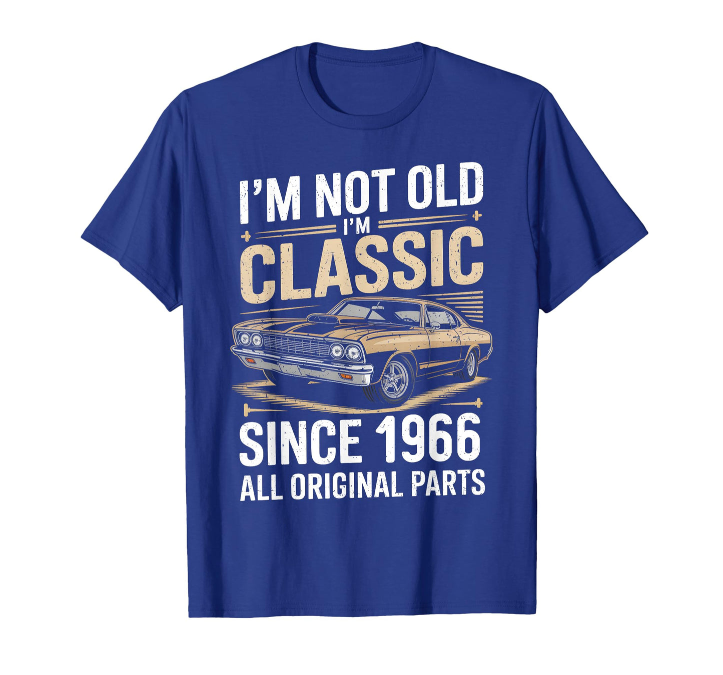 Funny 60th Birthday Classic Vintage Car Men 1966 Birthday T-Shirt
